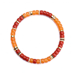 Golden Hour | Natural Red Agate &amp; Yellow Chalcedony Disc Bracelet