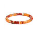 Golden Hour | Natural Red Agate &amp; Yellow Chalcedony Disc Bracelet