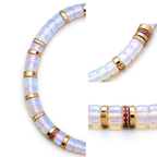 Celestial Opal & 18K Gold Moissanite Bracelet