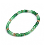 Tsavorite & 18K Gold Faceted Disc Bracelet (4.5mm）