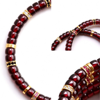 Wine-Red Garnet 18K Gold Moissanite Bracelet