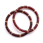 Wine-Red Garnet 18K Gold Moissanite Bracelet