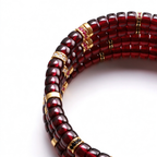Wine-Red Garnet 18K Gold Moissanite Bracelet
