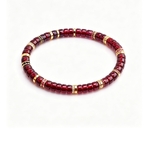 Wine-Red Garnet 18K Gold Moissanite Bracelet