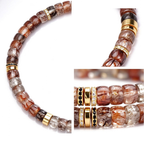 Black Gold Rutile & 18K Gold Disc Bracelet