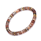 Black Gold Rutile & 18K Gold Disc Bracelet