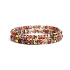 Black Gold Rutile & 18K Gold Disc Bracelet