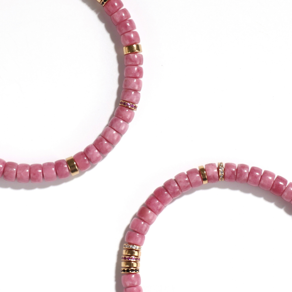 Natural Rhodonite Disc Bead Bracelet