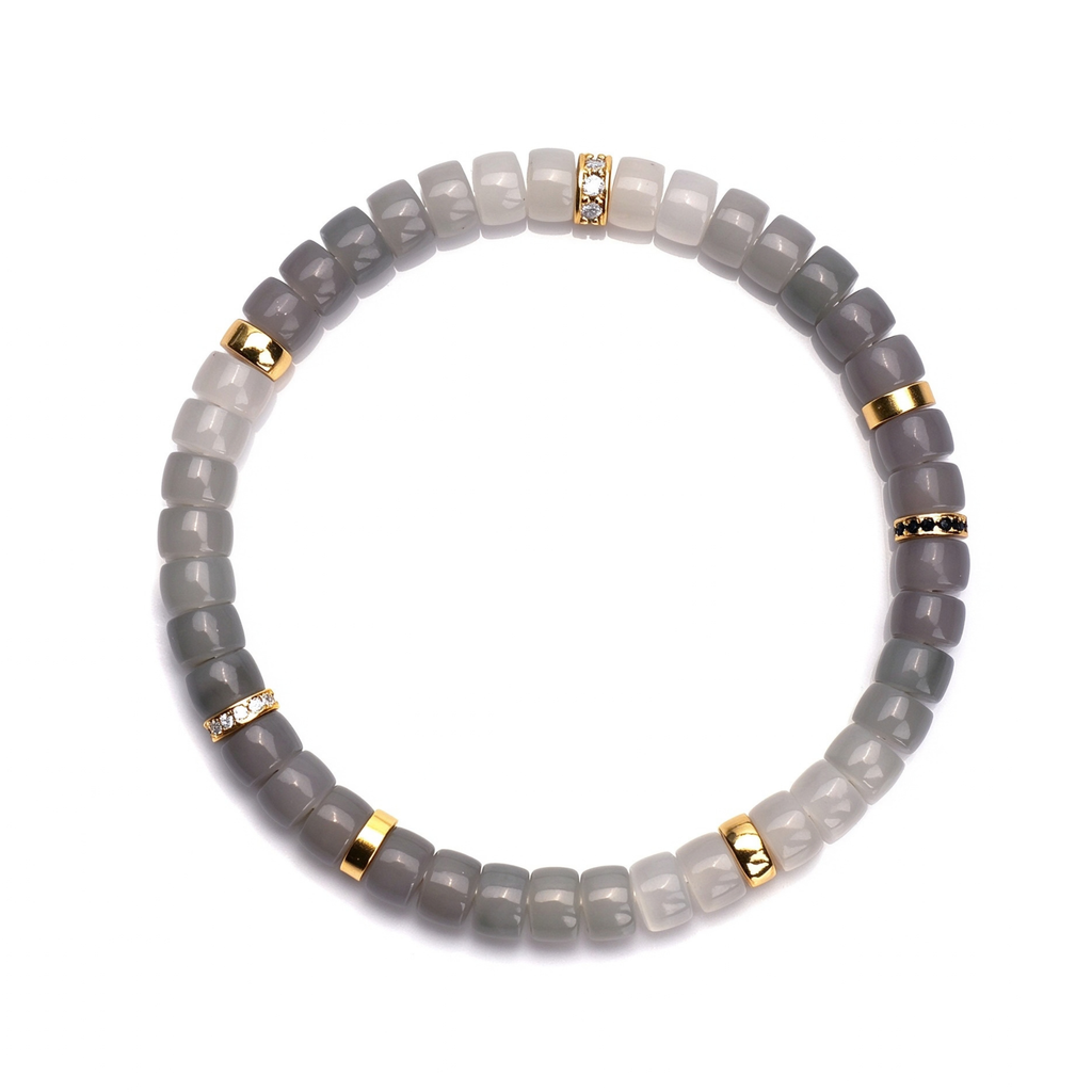 Smoky Lavender Nephrite Jade Gemstone Bracelet