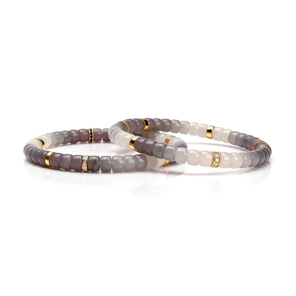 Smoky Lavender Nephrite Jade Gemstone Bracelet
