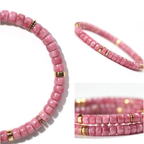 Natural Rhodonite Disc Bead Bracelet