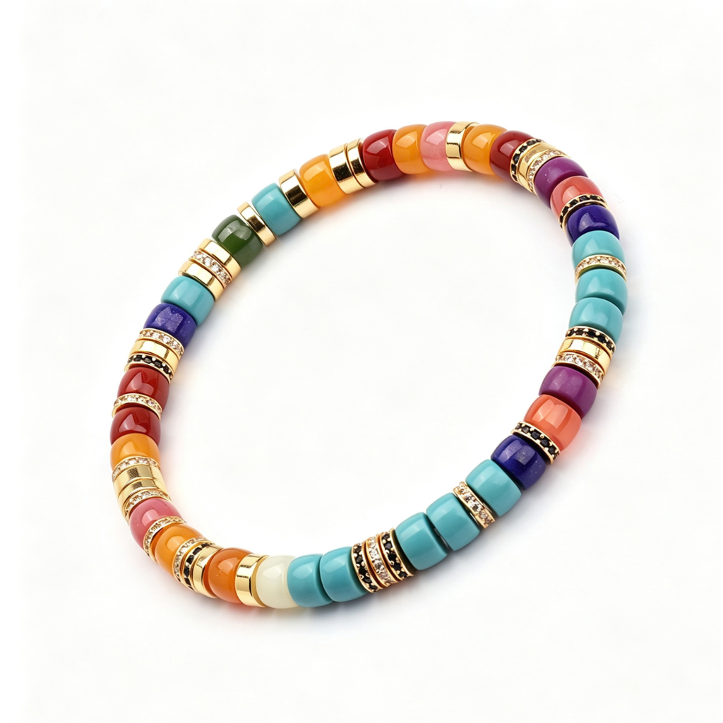 Rainbow Chakra Gemstone Moissanite Bracelet