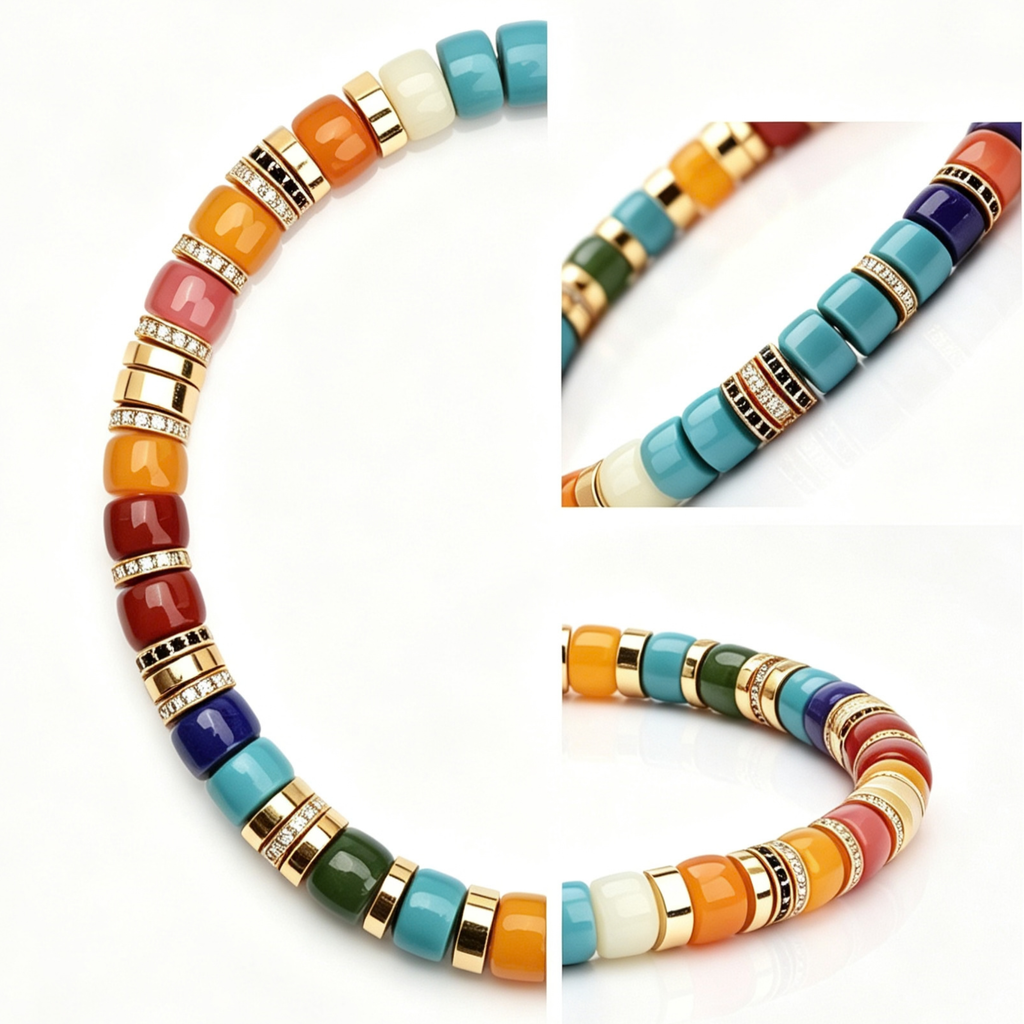 Rainbow Chakra Gemstone Moissanite Bracelet
