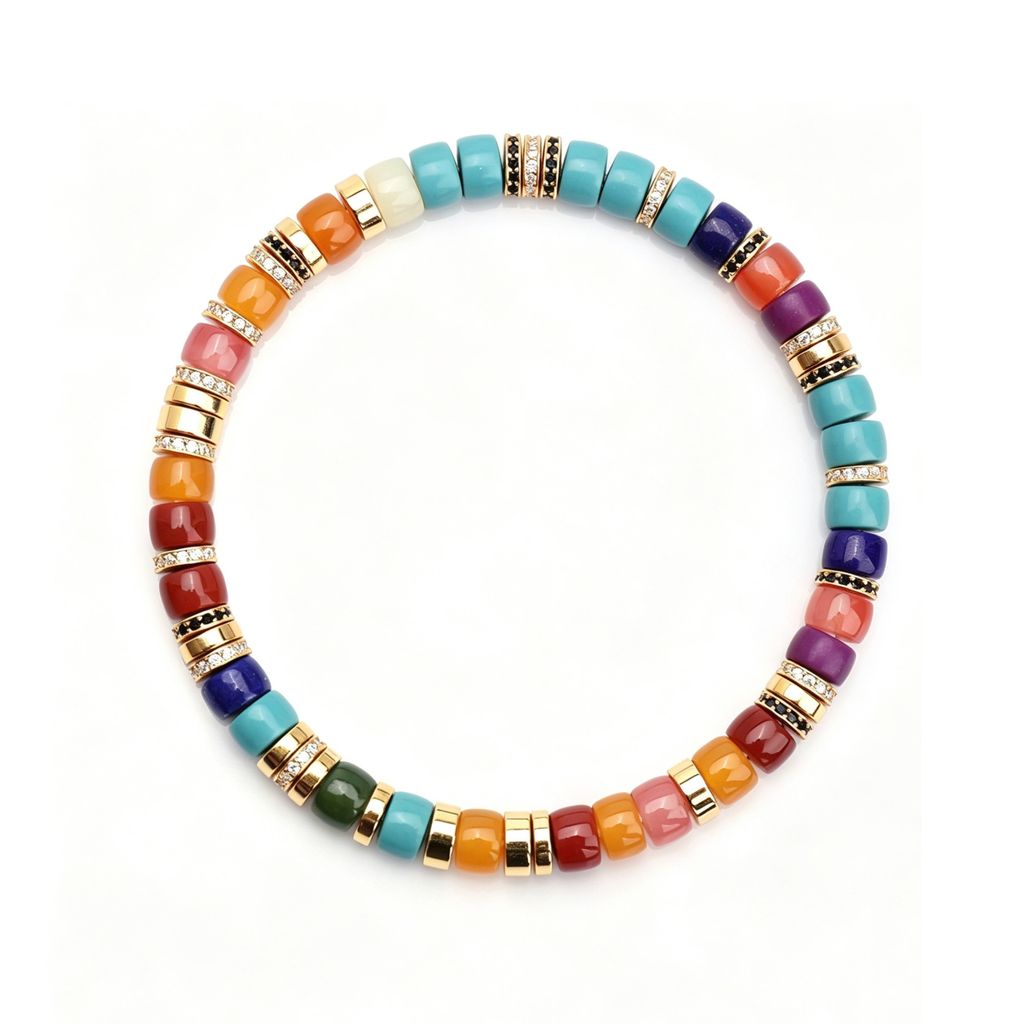 Rainbow Chakra Gemstone Moissanite Bracelet