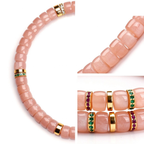 Warm Sunset Glow | Pink Moonstone Disc Bead Bracelet