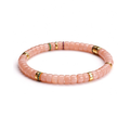 Warm Sunset Glow | Pink Moonstone Disc Bead Bracelet