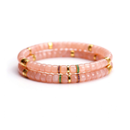 Warm Sunset Glow | Pink Moonstone Disc Bead Bracelet