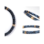 Ocean Depth &amp; Strength | Men's Deep Aquamarine Disc Bracelet