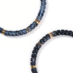 Ocean Depth &amp; Strength | Men's Deep Aquamarine Disc Bracelet