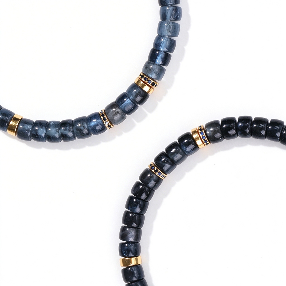 Ocean Depth &amp; Strength | Men's Deep Aquamarine Disc Bracelet