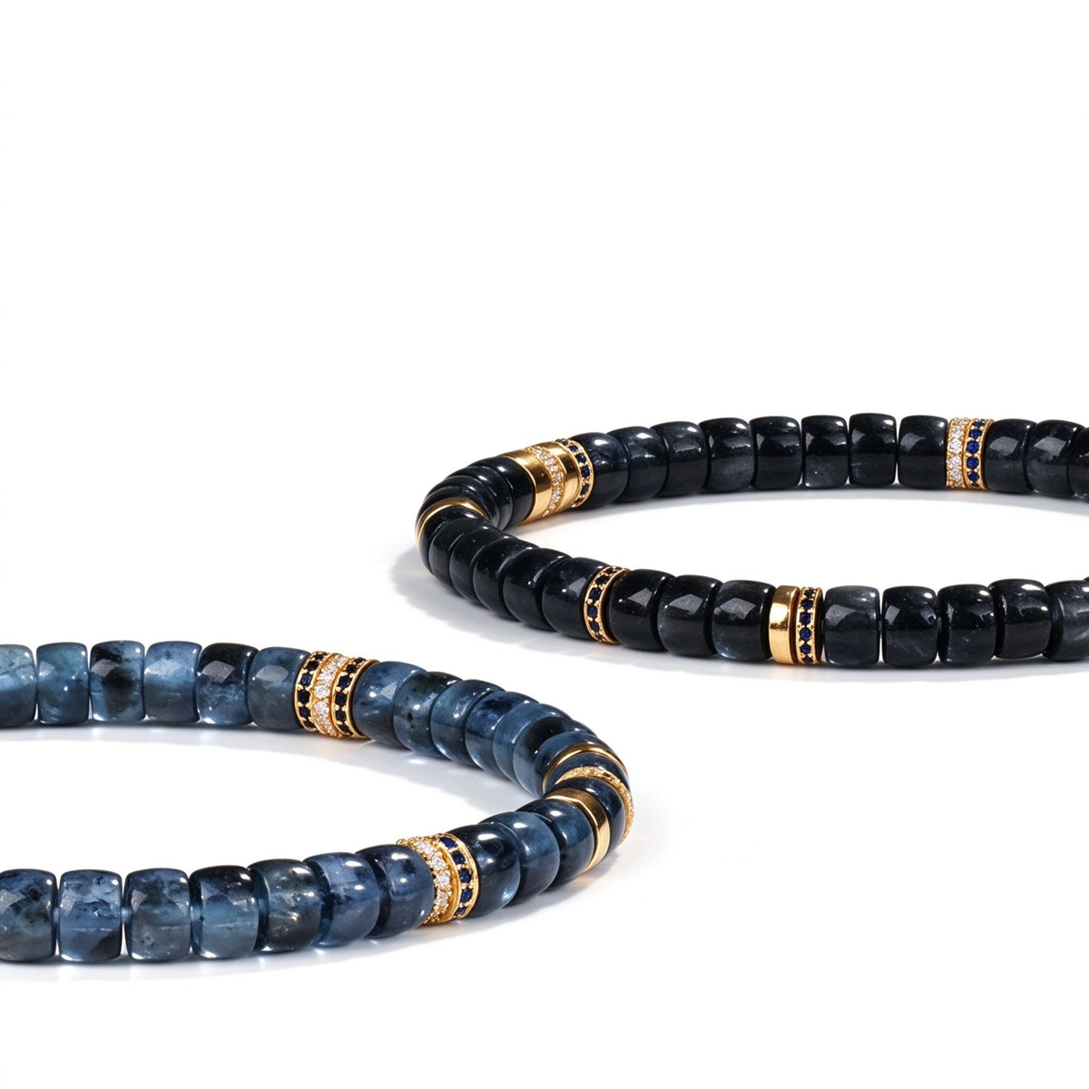 Ocean Depth &amp; Strength | Men's Deep Aquamarine Disc Bracelet