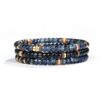 Ocean Depth &amp; Strength | Men's Deep Aquamarine Disc Bracelet
