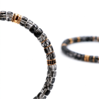 Men's Black Rutilated Quartz Disc Bracelet