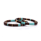 Laoshan Sandalwood &amp; Turquoise Disc Bracelet