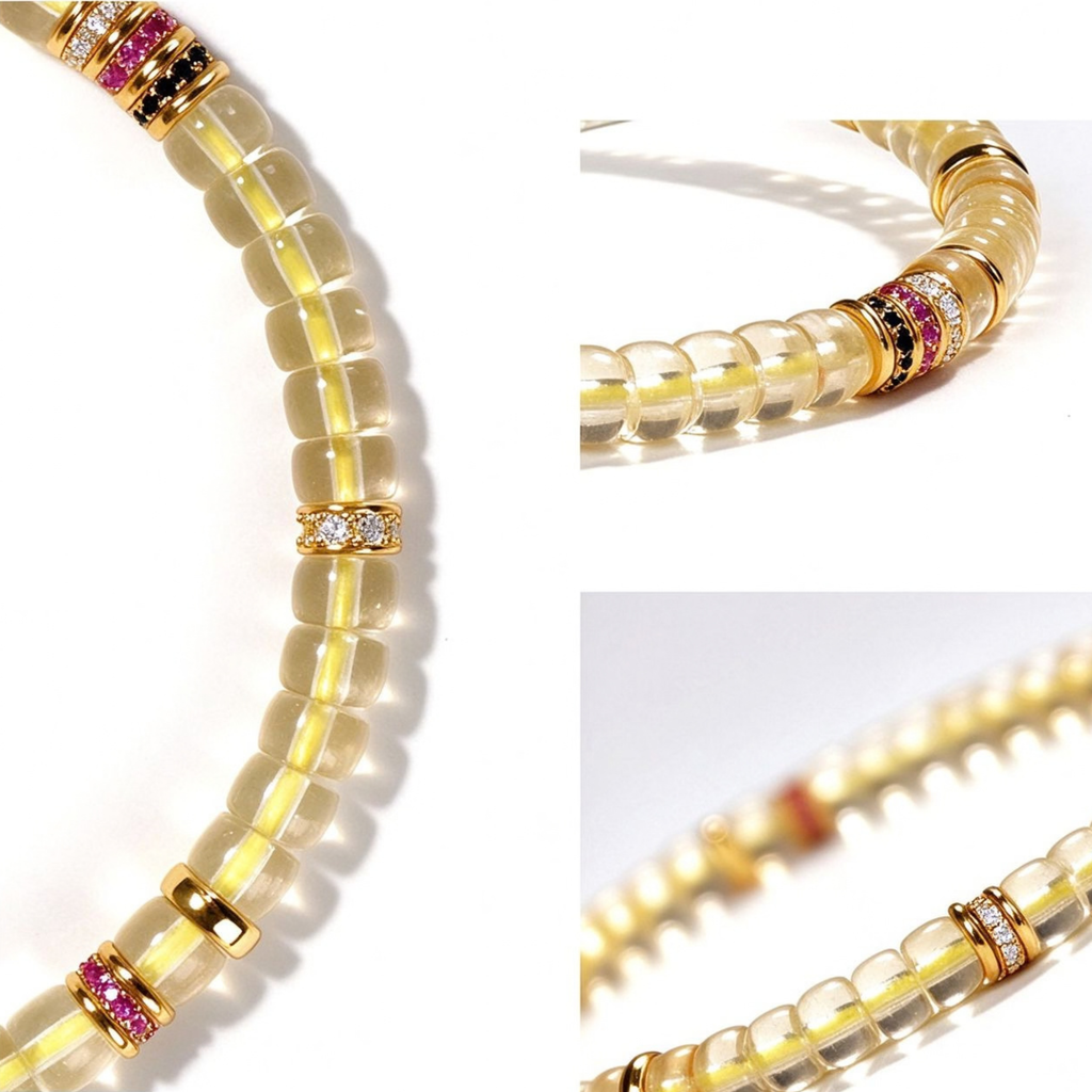 Women's Natural Citrine Disc Bracelet