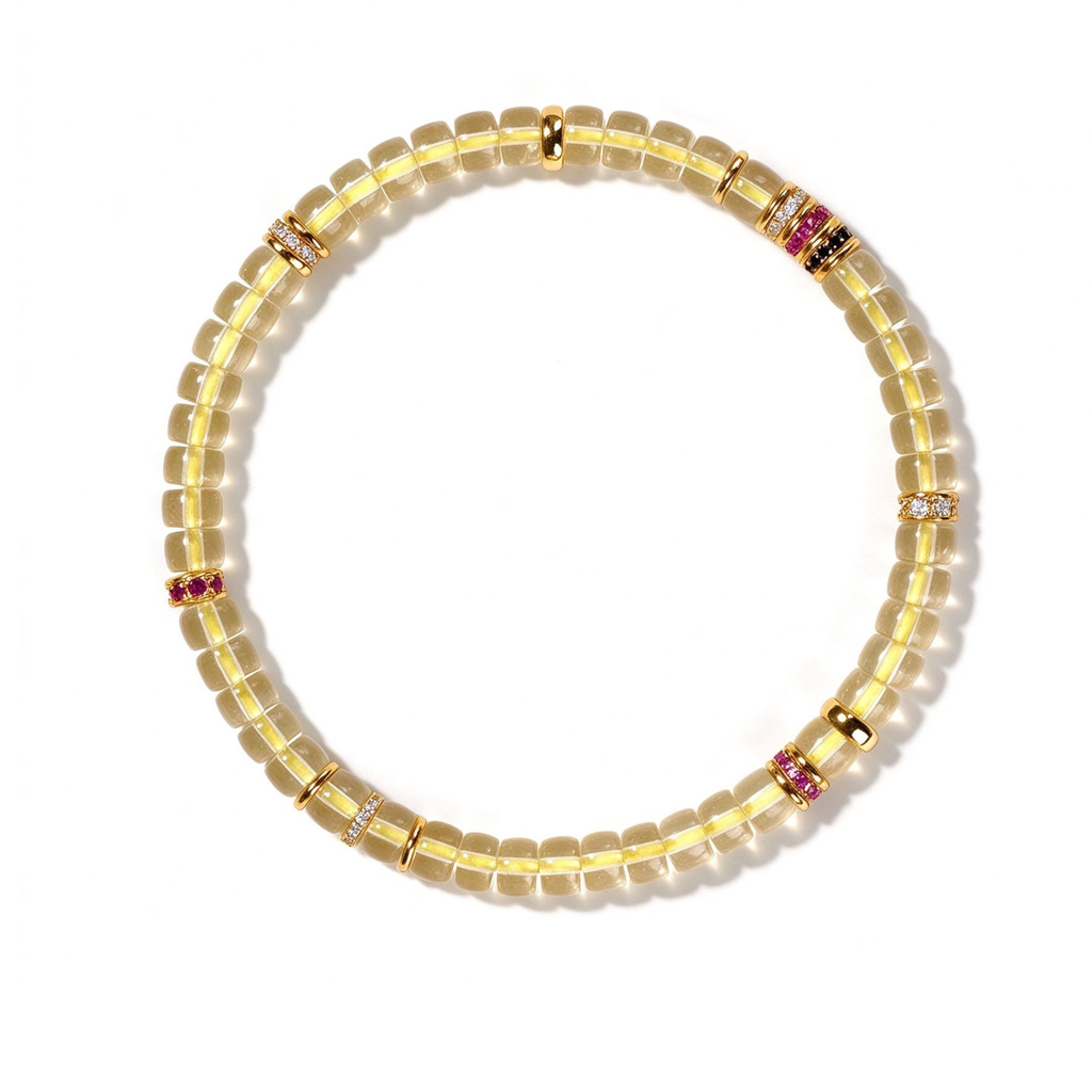 Women's Natural Citrine Disc Bracelet