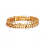 Women's Natural Yellow Phantom Quartz Disc Bracelet