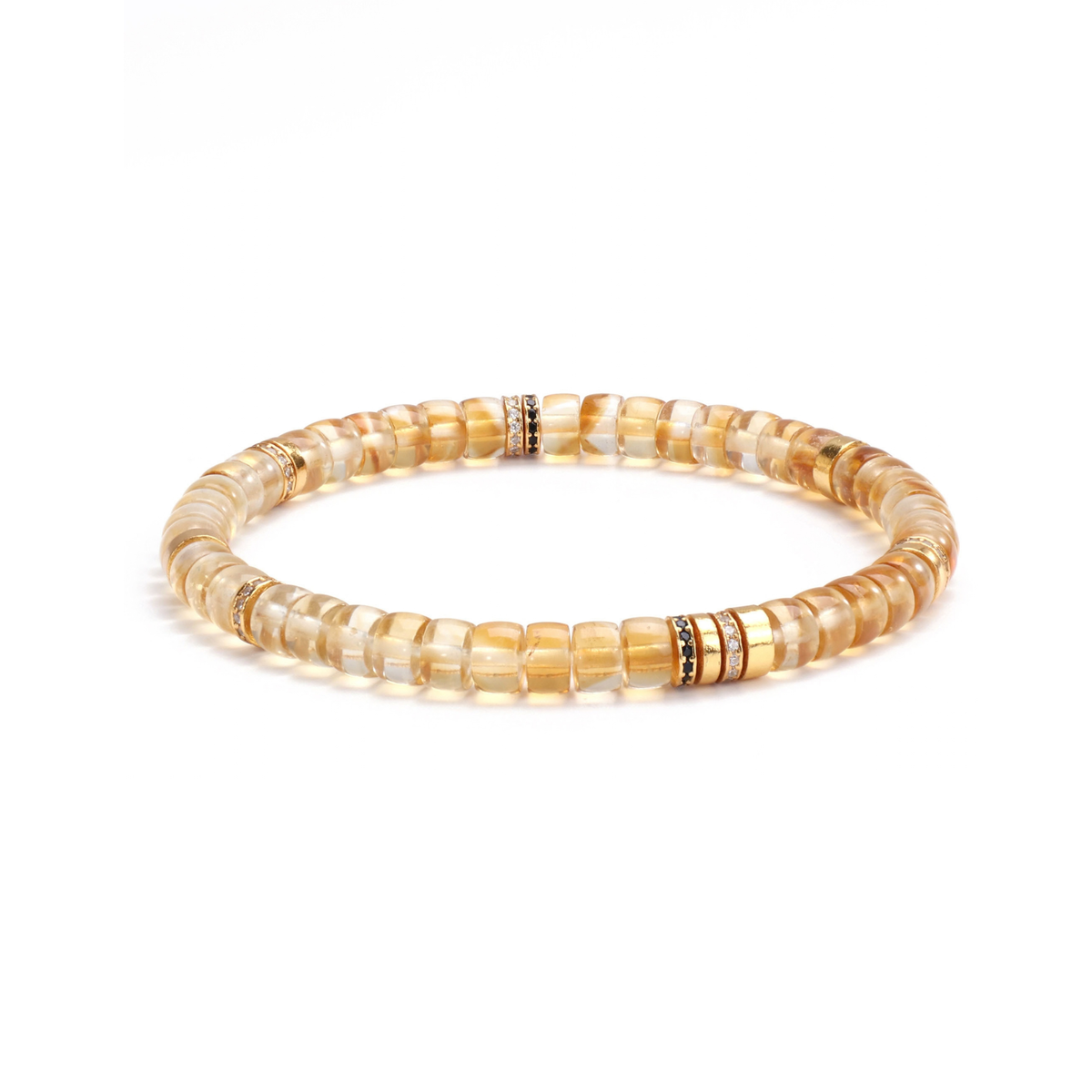 Women's Natural Yellow Phantom Quartz Disc Bracelet