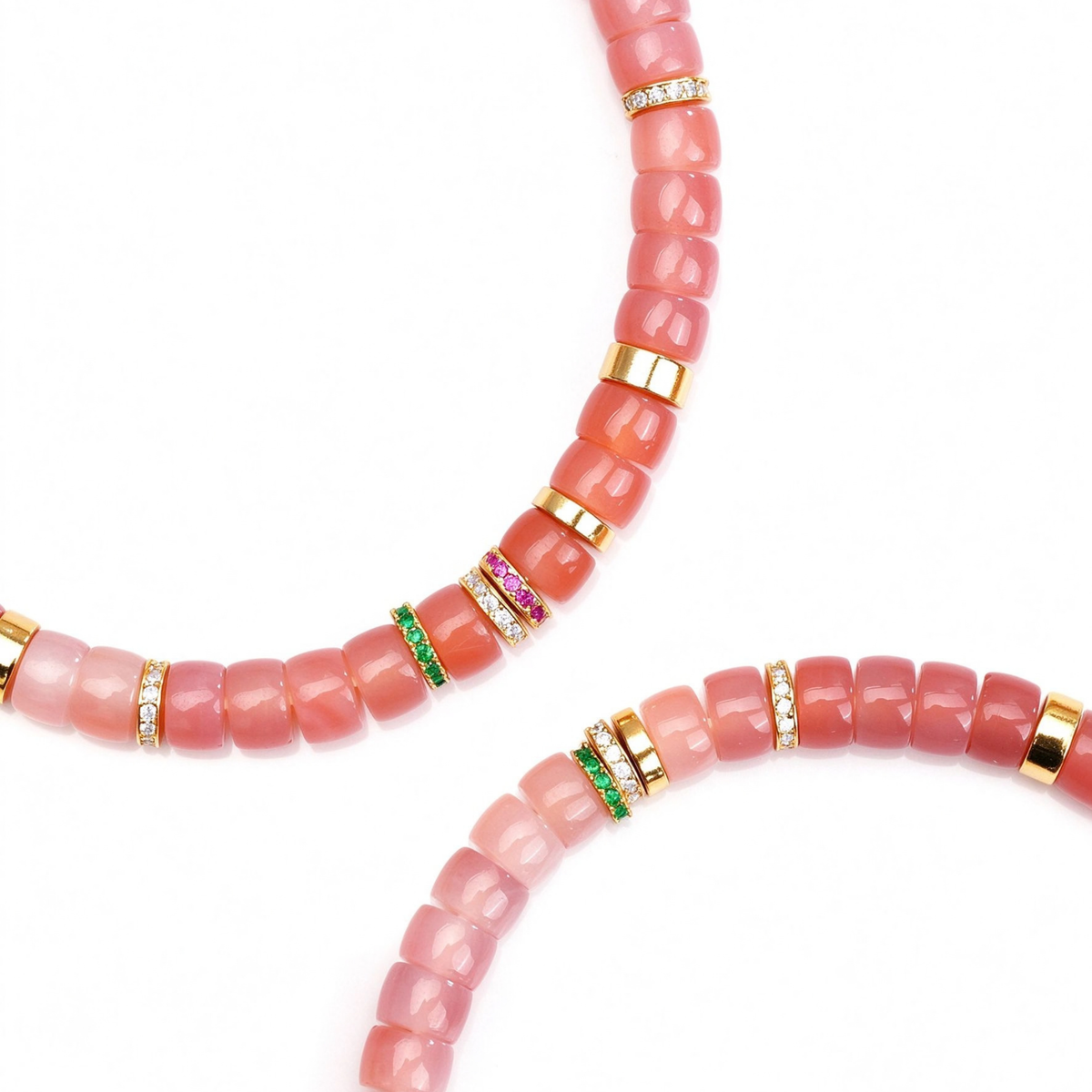 Pink Agate Disc Bracelet