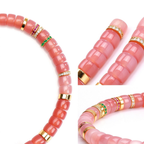 Pink Agate Disc Bracelet