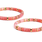 Pink Agate Disc Bracelet