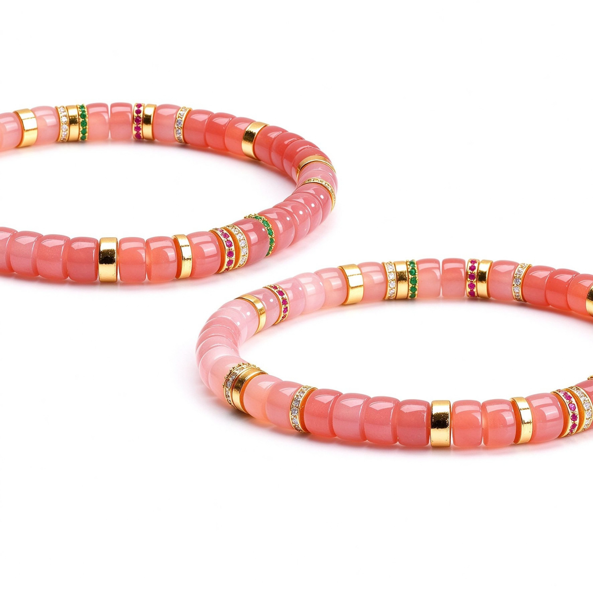 Pink Agate Disc Bracelet