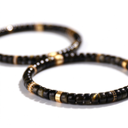 Men's Gold Sheen Obsidian Disc Bracelet
