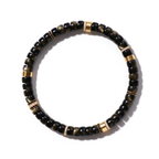 Men's Gold Sheen Obsidian Disc Bracelet