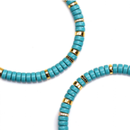 Ocean Breeze | Natural Turquoise Disc Bracelet with 18K Gold Accents