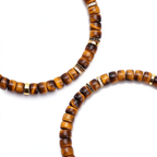 Golden Flash | Natural Tiger’s Eye Disc Bracelet with 18K Gold & Moissanite