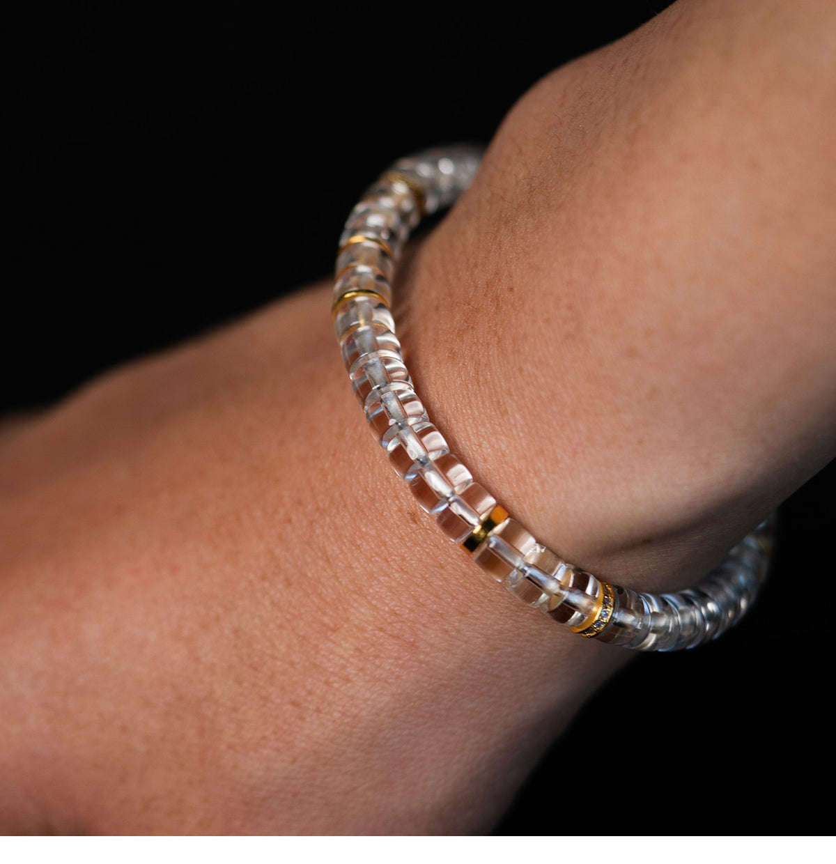 Pure Clarity | Grade AA Clear Quartz & 18K Gold Bracelet