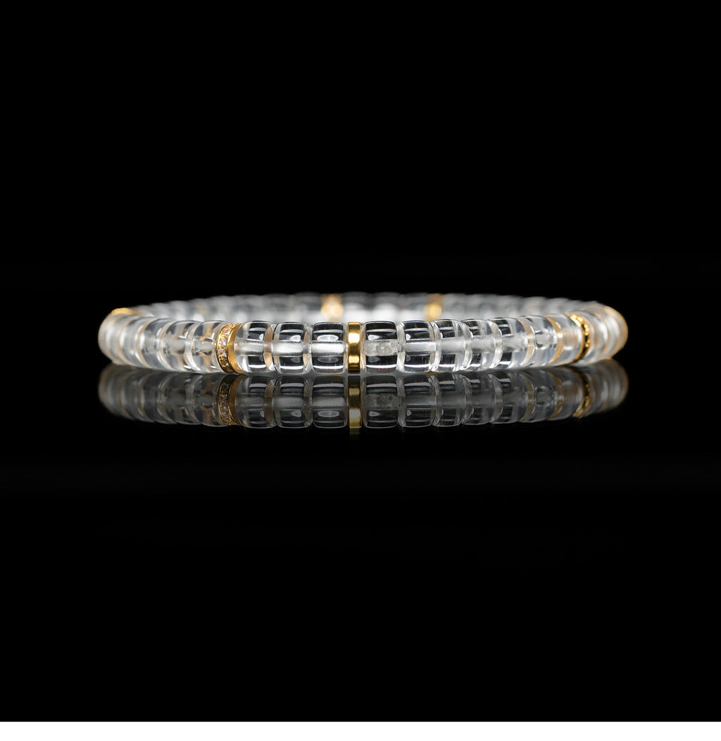 Pure Clarity | Grade AA Clear Quartz & 18K Gold Bracelet