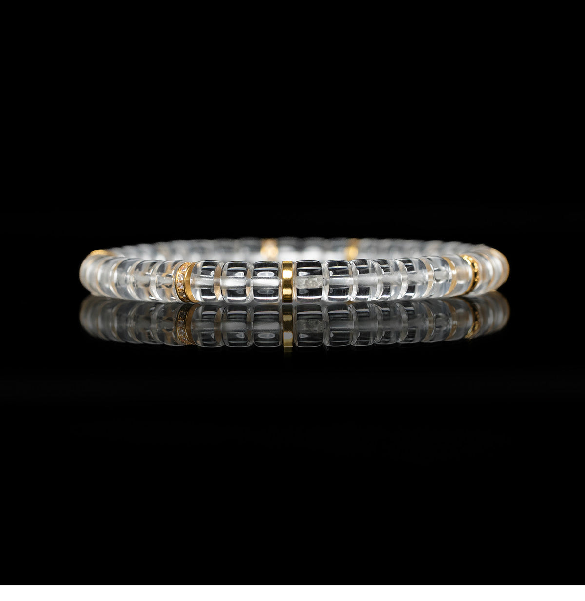 Pure Clarity | Grade AA Clear Quartz & 18K Gold Bracelet