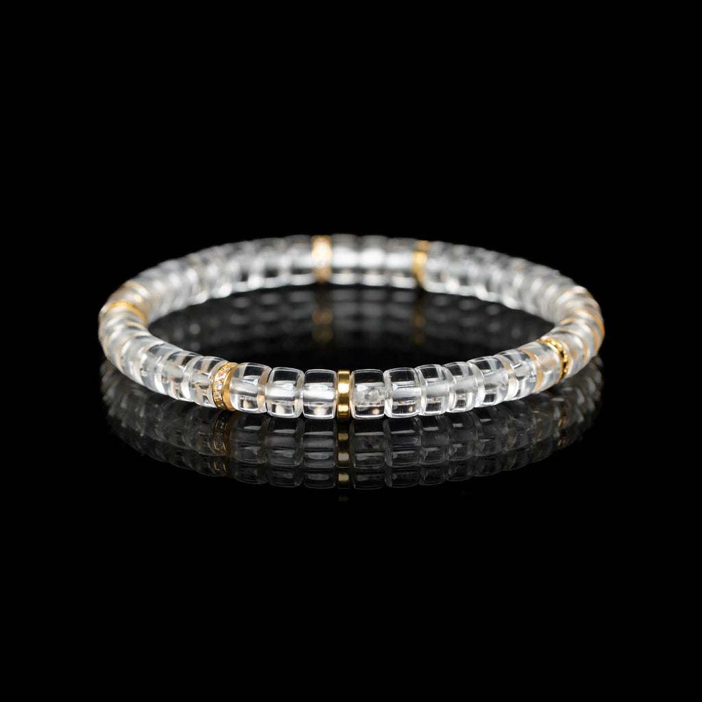 Pure Clarity | Grade AA Clear Quartz & 18K Gold Bracelet