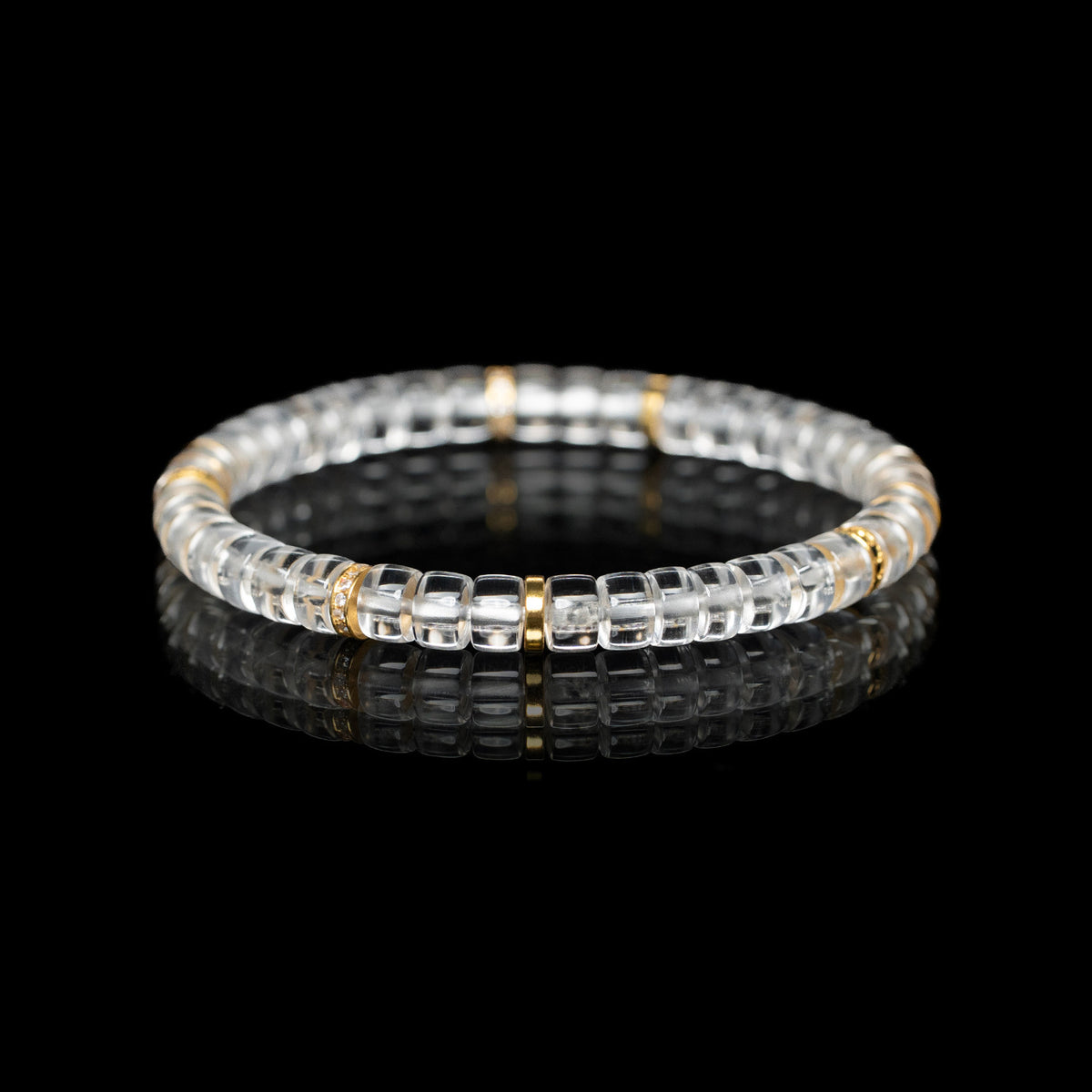 Pure Clarity | Grade AA Clear Quartz & 18K Gold Bracelet
