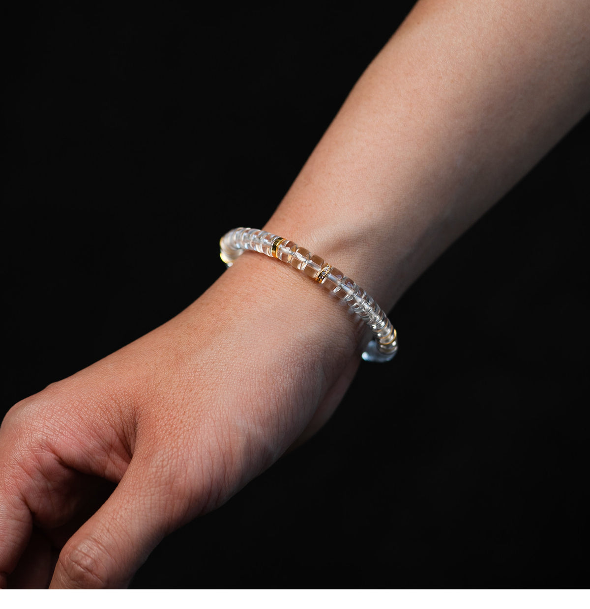 Pure Clarity | Grade AA Clear Quartz & 18K Gold Bracelet